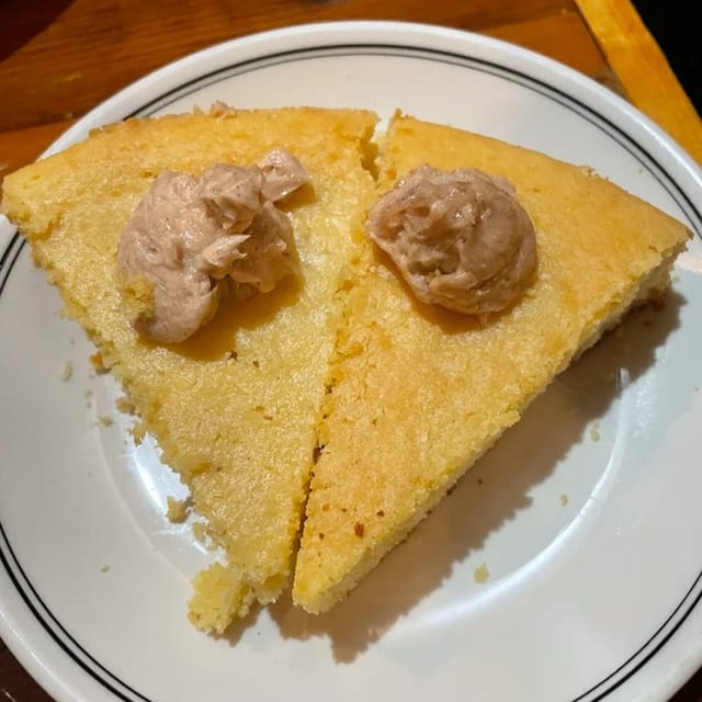 Cornbread with Cinnamon Honey Butter.