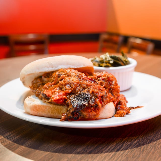 BBQ Chopped Brisket Sandwich.